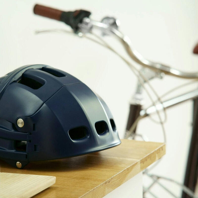 Casque pliable Plixi FIT bleu pour vélo ou trottinette