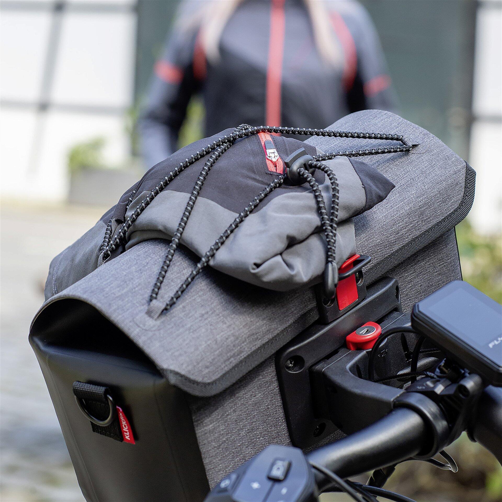 Klick-fix Lenkertasche Baggy Waterproof grau,29,5x12,5x21,5cm,4,5ltr,750g,Pro Pl 3/4