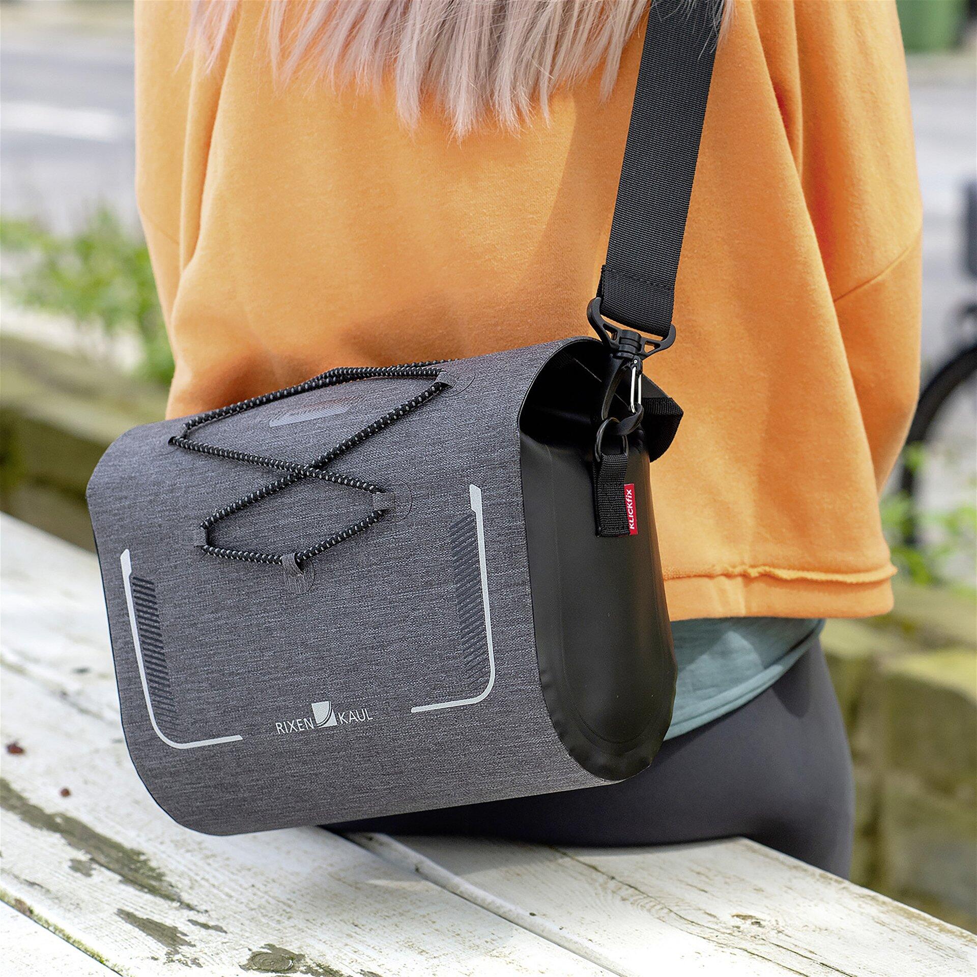 Klick-fix Lenkertasche Baggy Waterproof grau,29,5x12,5x21,5cm,4