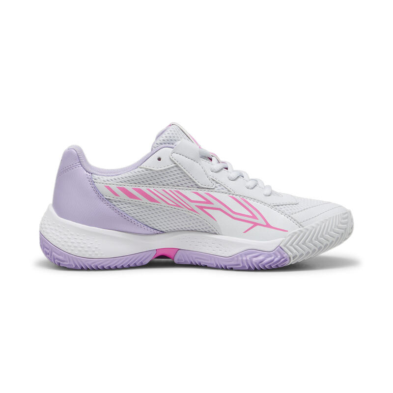 NOVA Court Padel-Schuhe Damen PUMA Silver Mist White Vivid Violet Gray Purple