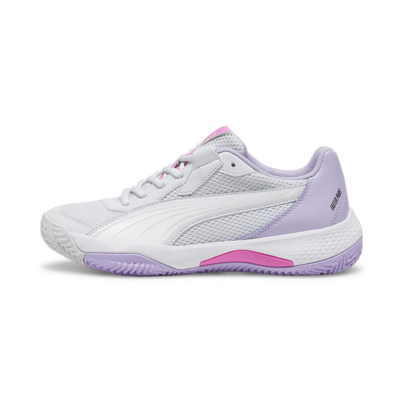 NOVA Court Padel-Schuhe Damen PUMA Silver Mist White Vivid Violet Gray Purple