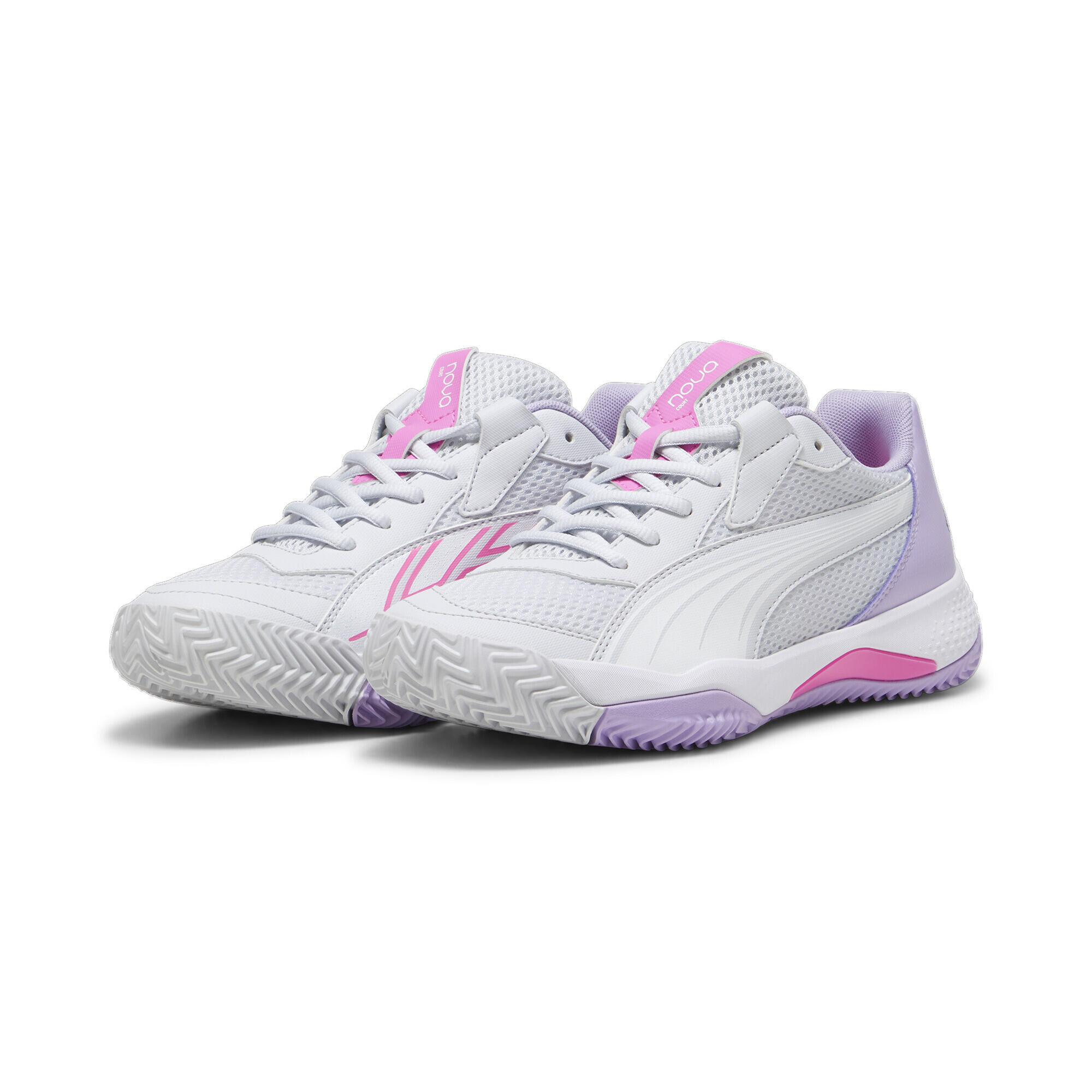 Puma - Chaussures De Padel Nova Court Femme Puma - Chaussures De Sport - Blanc|gris|violet - Decathlon