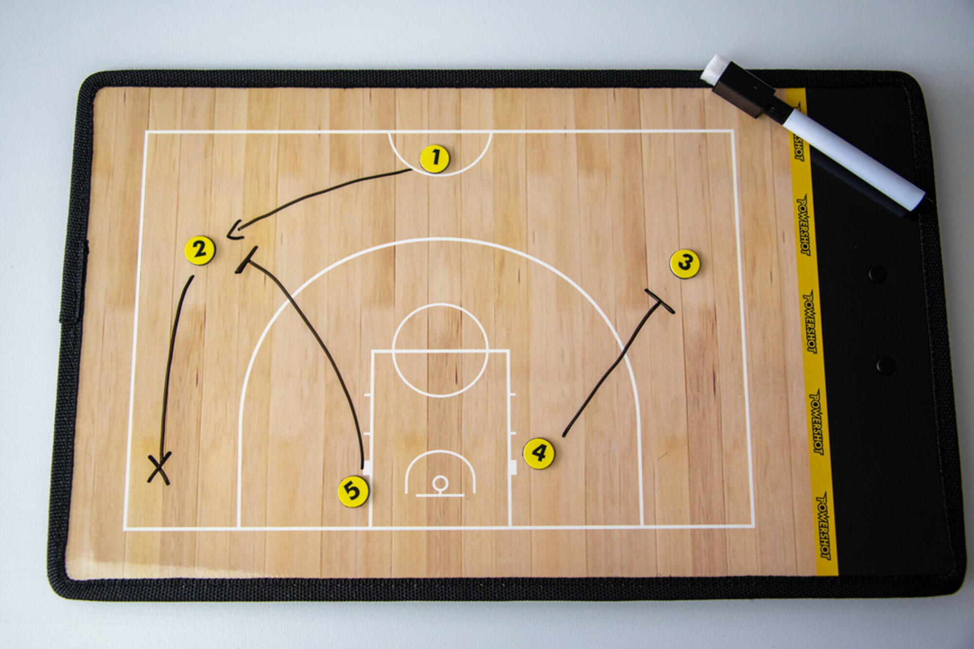 Magnetic Tactical Board 35x20 cm Basketball with Marker and Tokens 2/6