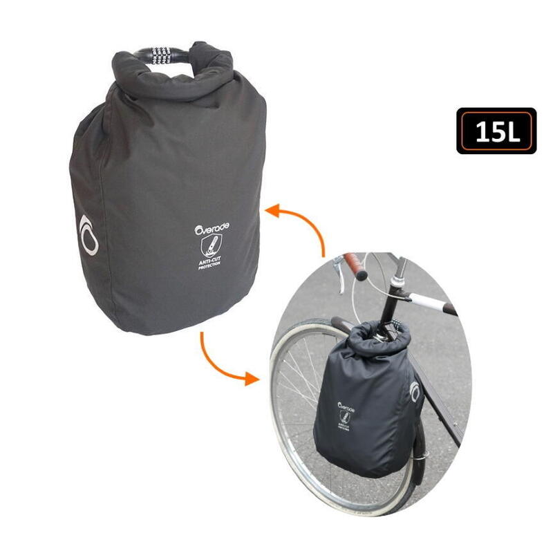 Veilige tas met geïntegreerd antidiefstalapparaat:waterdicht, snijbestendig, 15L