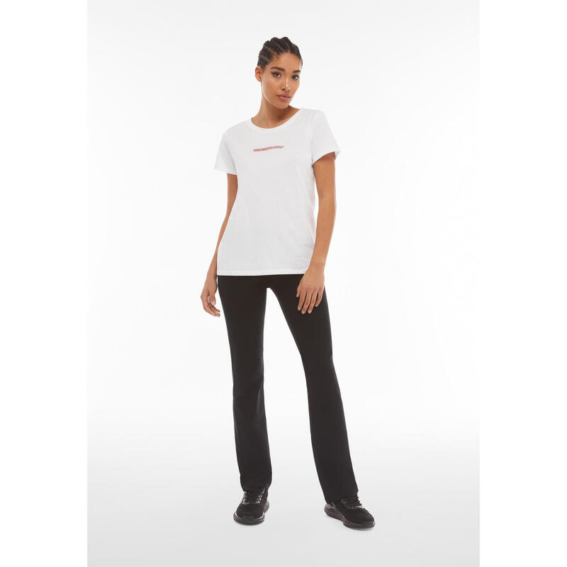 Pantaloni donna in jersey vita bassa con gamba dritta