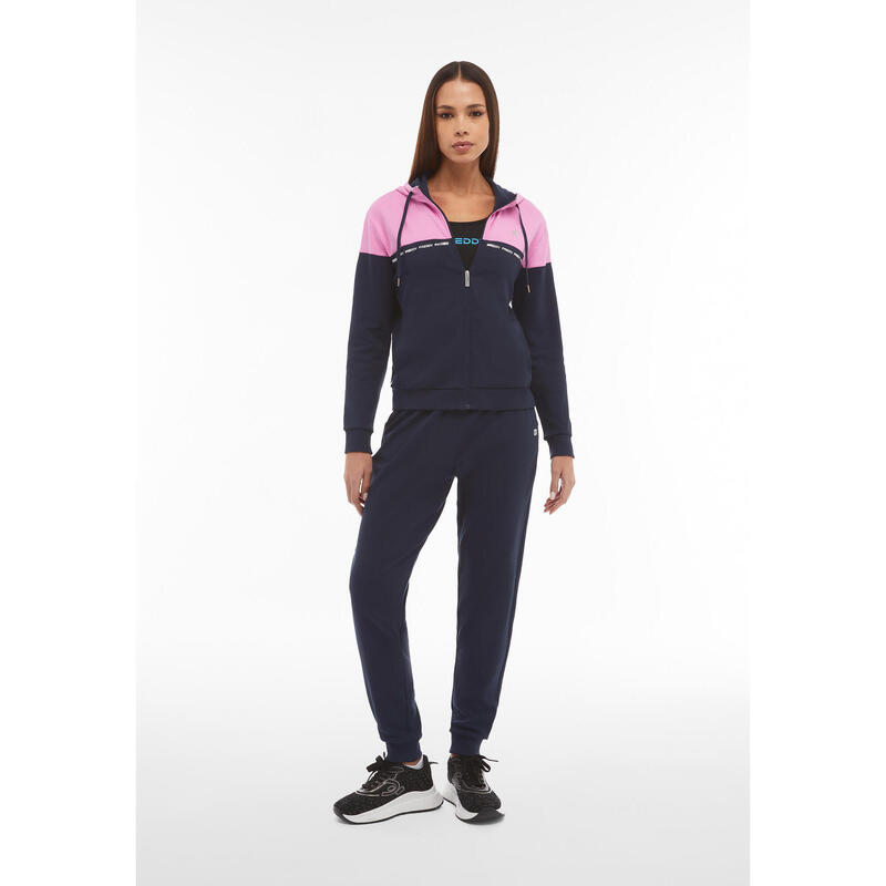 Survêtement pour femmes en coton interlock avec sweat-shirt bicolore