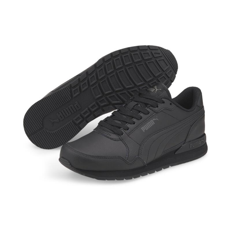 ST Runner v3 leren sneakers voor jongeren PUMA Black