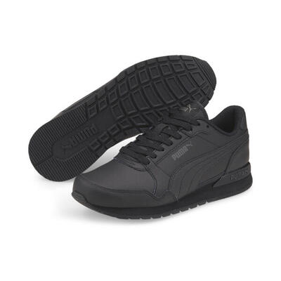 St runner v3 leren sneakers voor jongeren puma black