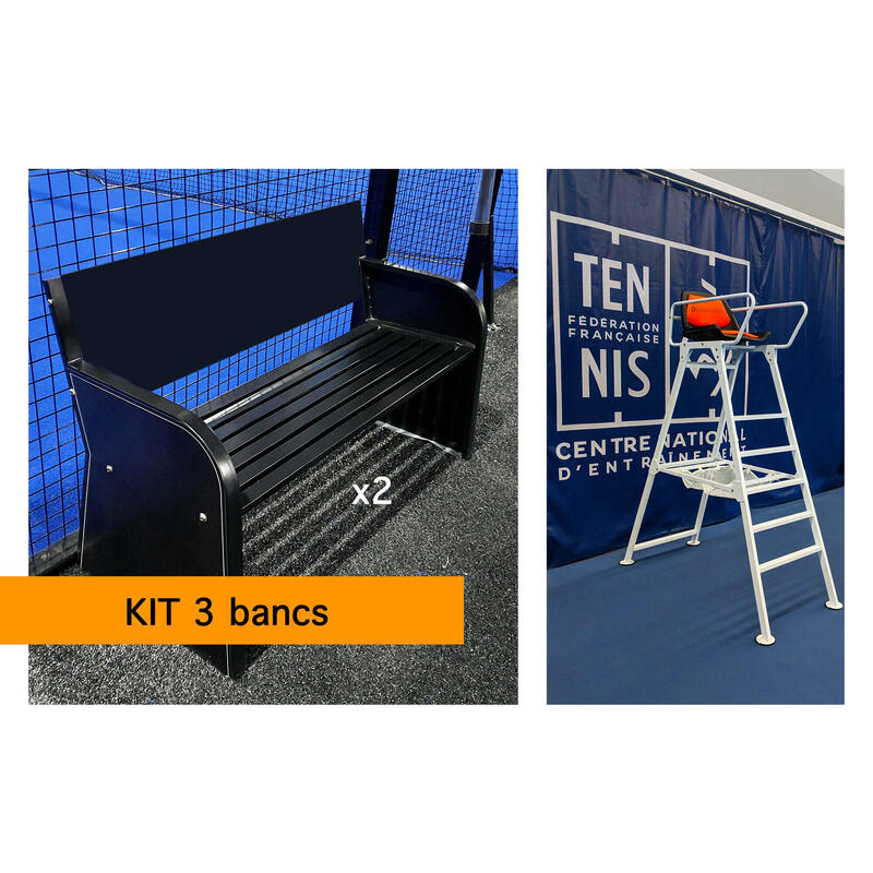 Kit Bancs et Chaise pour court de Tennis - Carrington