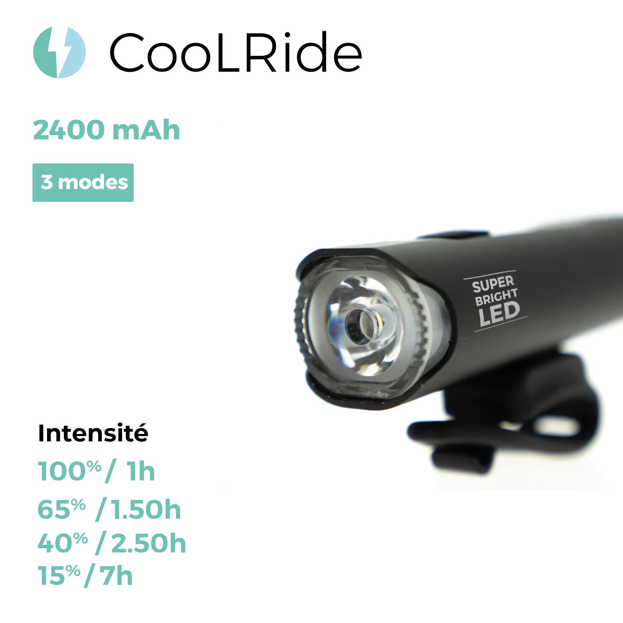 Eclairage avant vélo LED - Powerbank - Vélo, Trottinette - Fixation Universelle 3/4