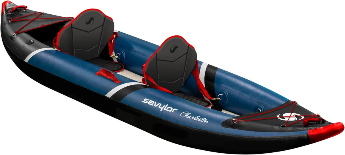 Charleston Premium 2 Person Inflatable Kayak with drop stitch - Blue 1/7