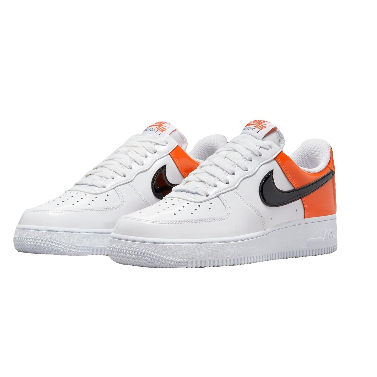 Chaussures Nike Air Force 1 07 blanc et orange pour homme 4/7