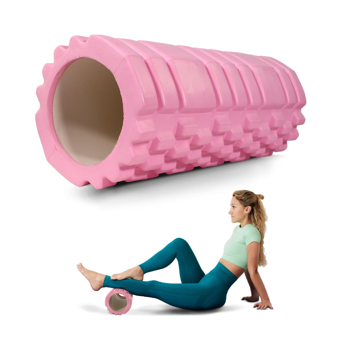 Mobiclinic - Rouleau De Massage Léger Prévient Les Blessures Rose Foam Roller Fitroller - Rouleau De Massage - Rose - No Size - Decathlon