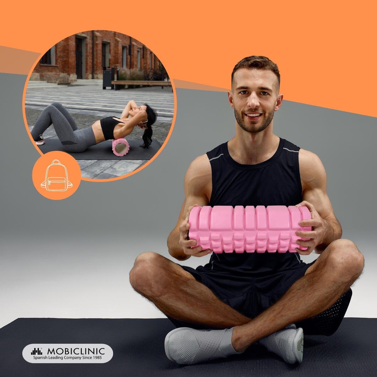 Massage roller Veelzijdig Lichtgewicht Voorkomt blessures Roze FitRoller 5/7