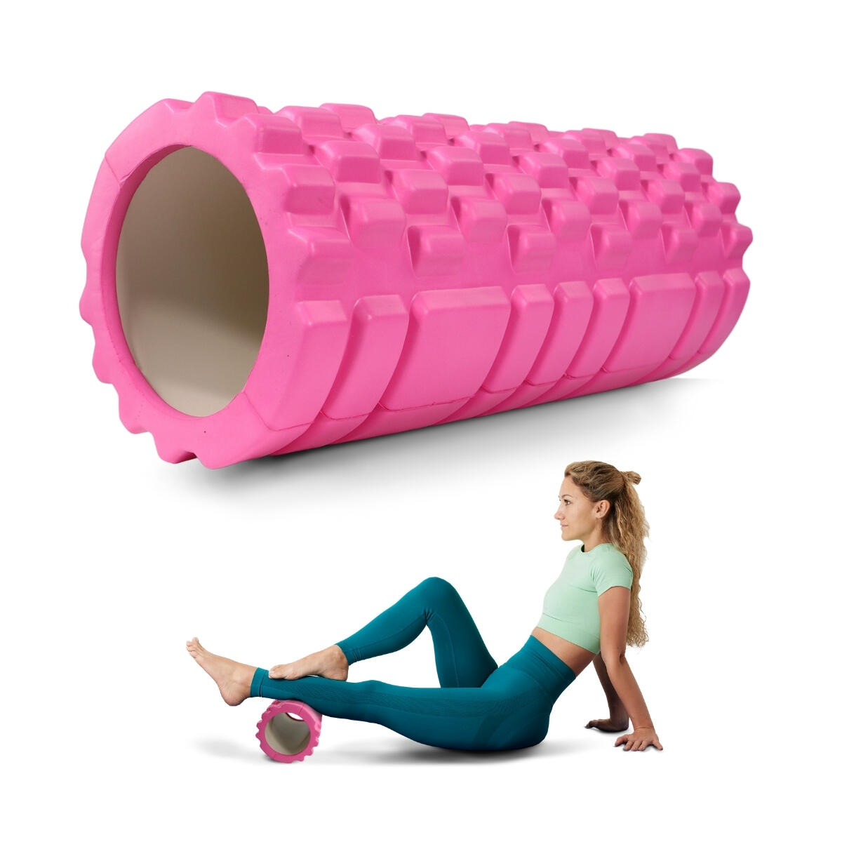 MOBICLINIC Massage roller Veelzijdig Lichtgewicht Voorkomt blessures gumroze FitRoller