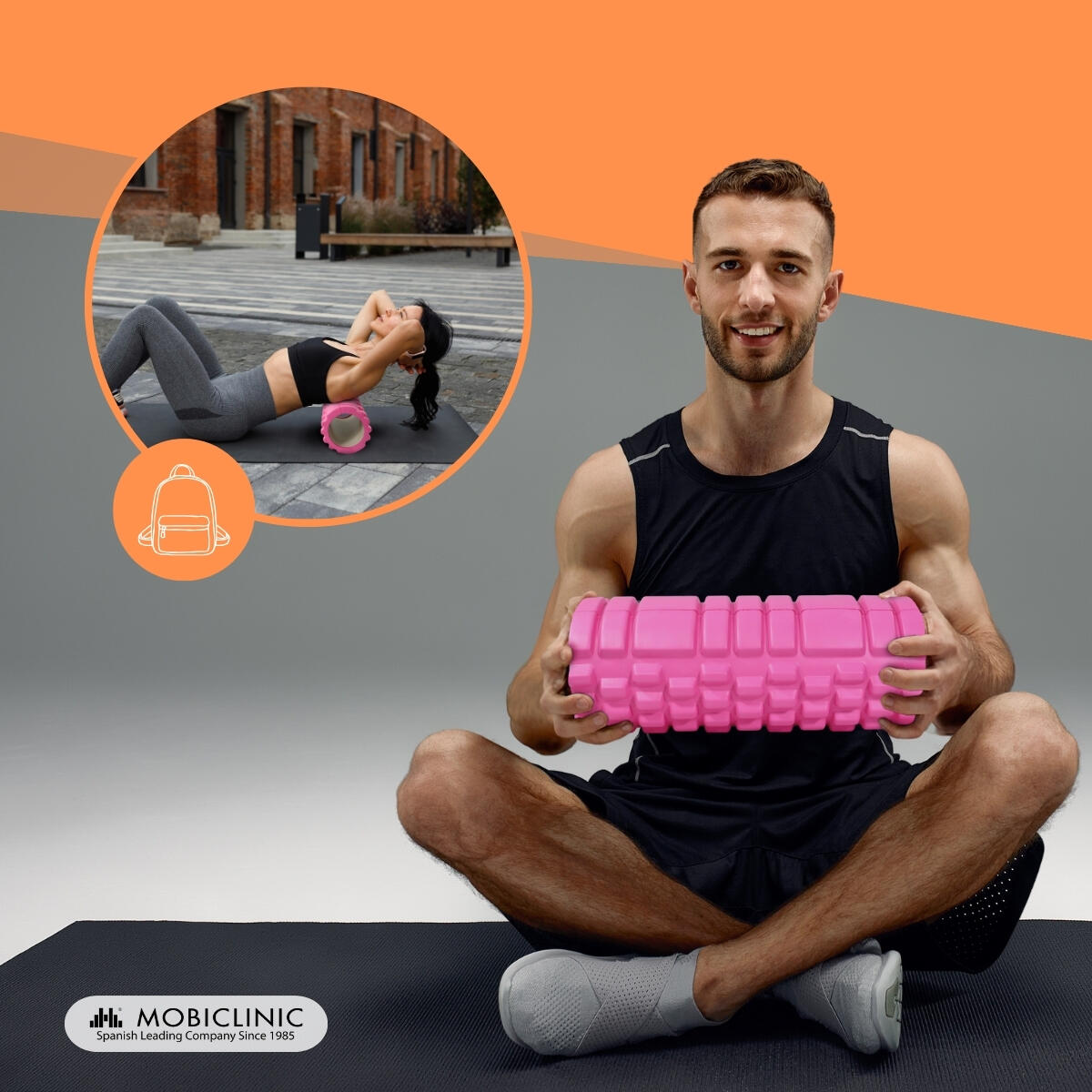 Massage roller Veelzijdig Lichtgewicht Voorkomt blessures gumroze FitRoller 7/7