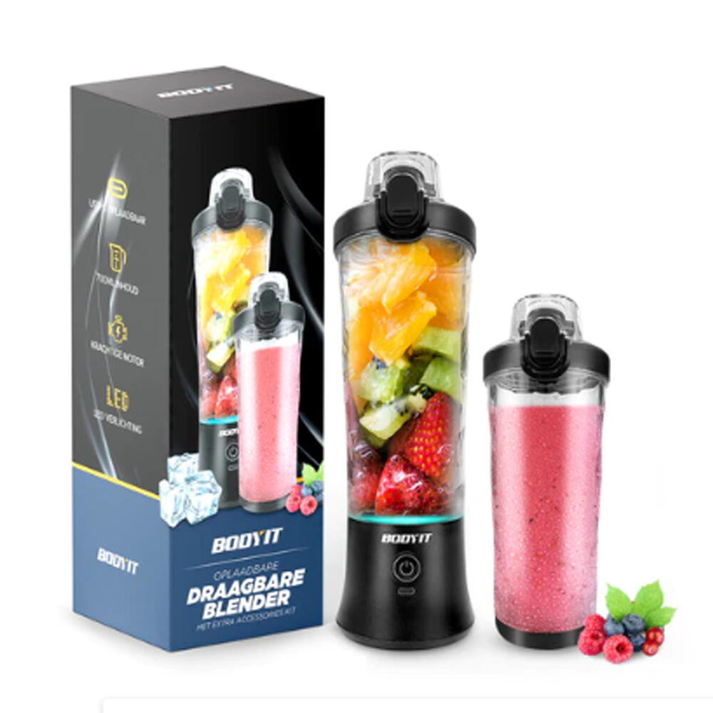 BODYIT Draagbare  oplaadbare Blender met Accu – Draadloze Smoothie & Shake Maker