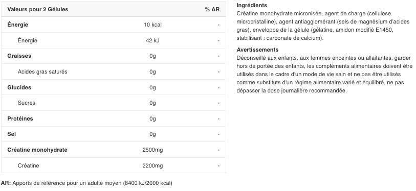 Creatina monoidrato - Creatine 1250 Mega Caps 2/3