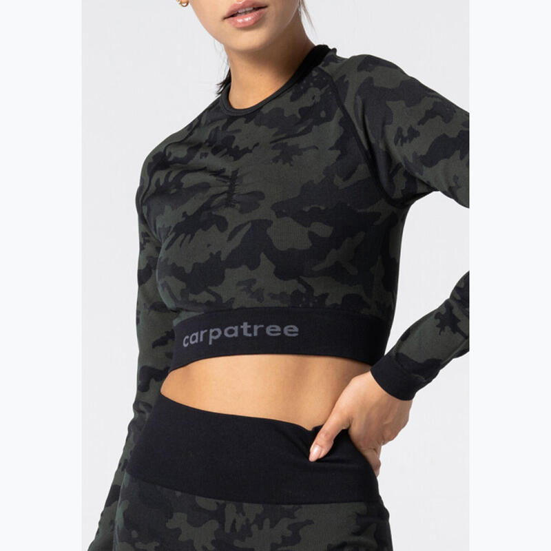 Bluză fitness femei Camo Seamless verde