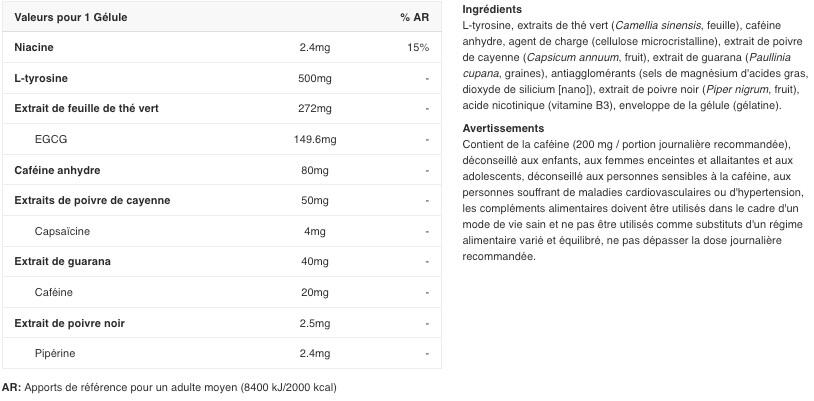 Formule extraits de plantes - Thermo Speed Extreme 2.0 - 120 Gélules 2/3