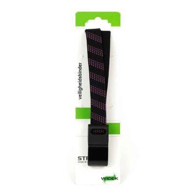 Suv veiligheidsbinder 24mm met zwarte stalen haak - brokaat rood/zwart