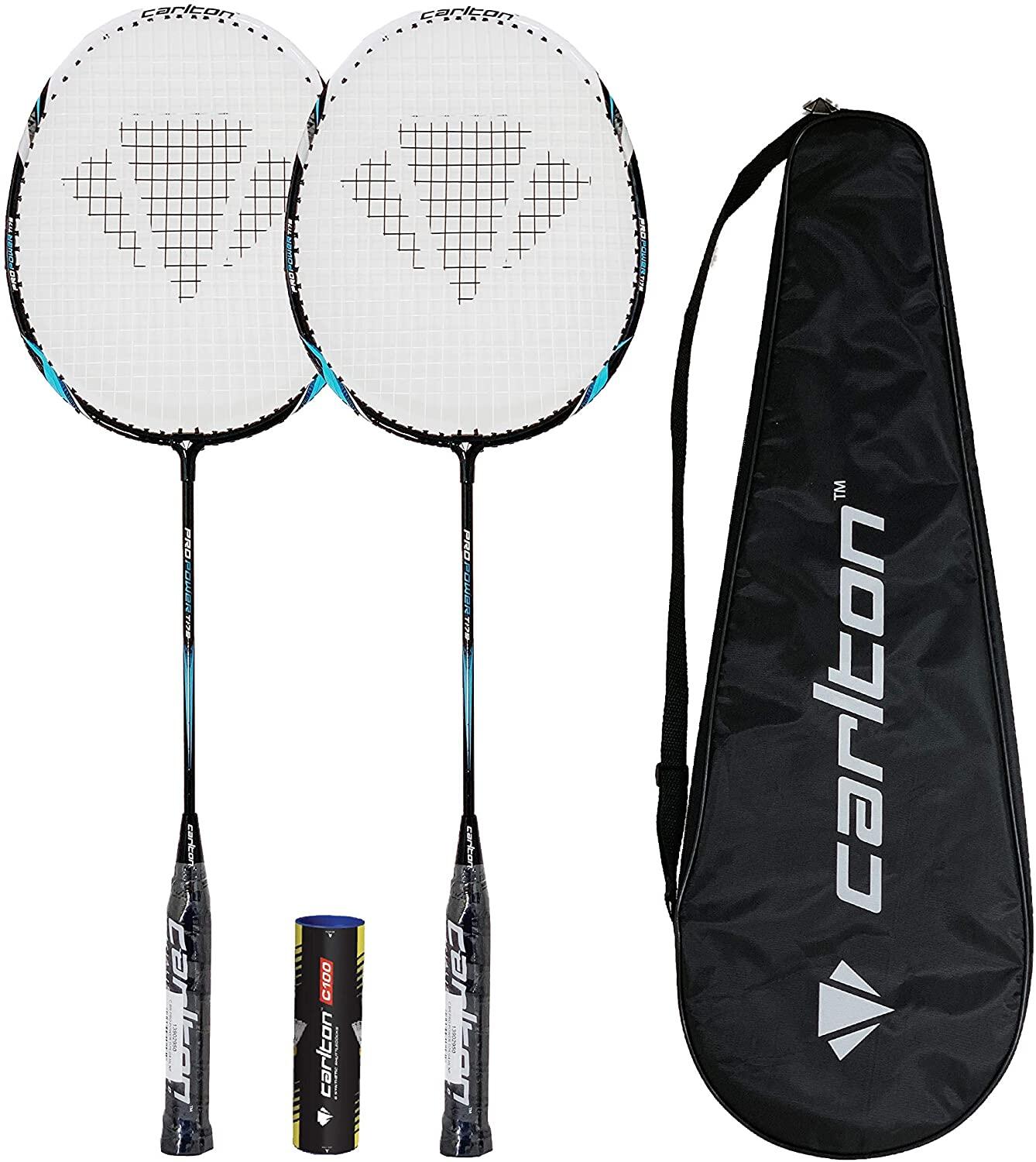 Carlton Pro Power Badminton Racket Twin Set, Cover & Shuttles 1/3