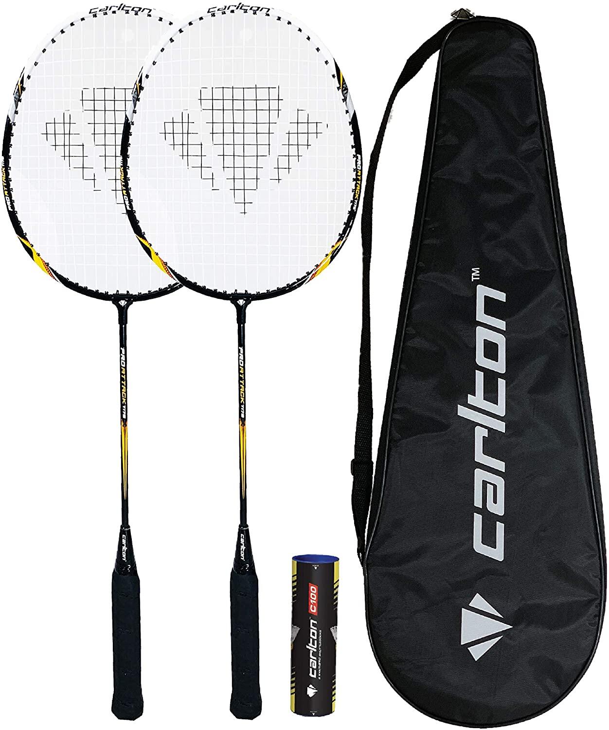 CARLTON Carlton Pro Attack Badminton Racket Twin Set, Cover & Shuttles