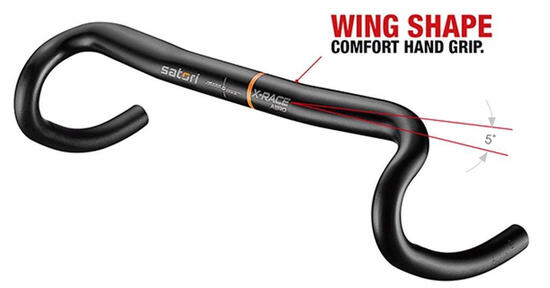 Satori X-Race Aero manubrio 318 mm 400 mm alluminio opaco.