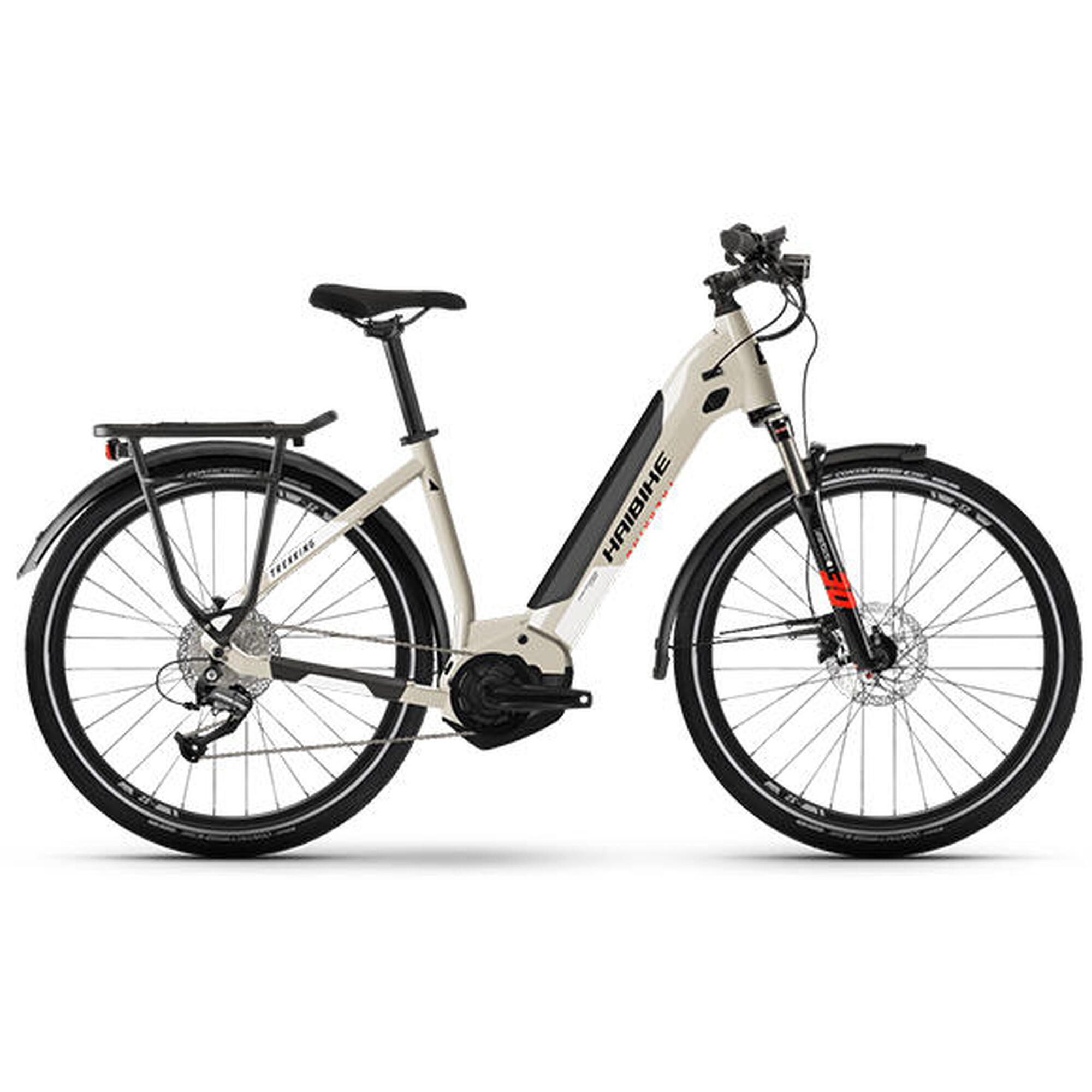 Haibike Trekking 4 Low Unisex 9-G Altus Elektrorad i500 Yamaha e-bike beige 54/L