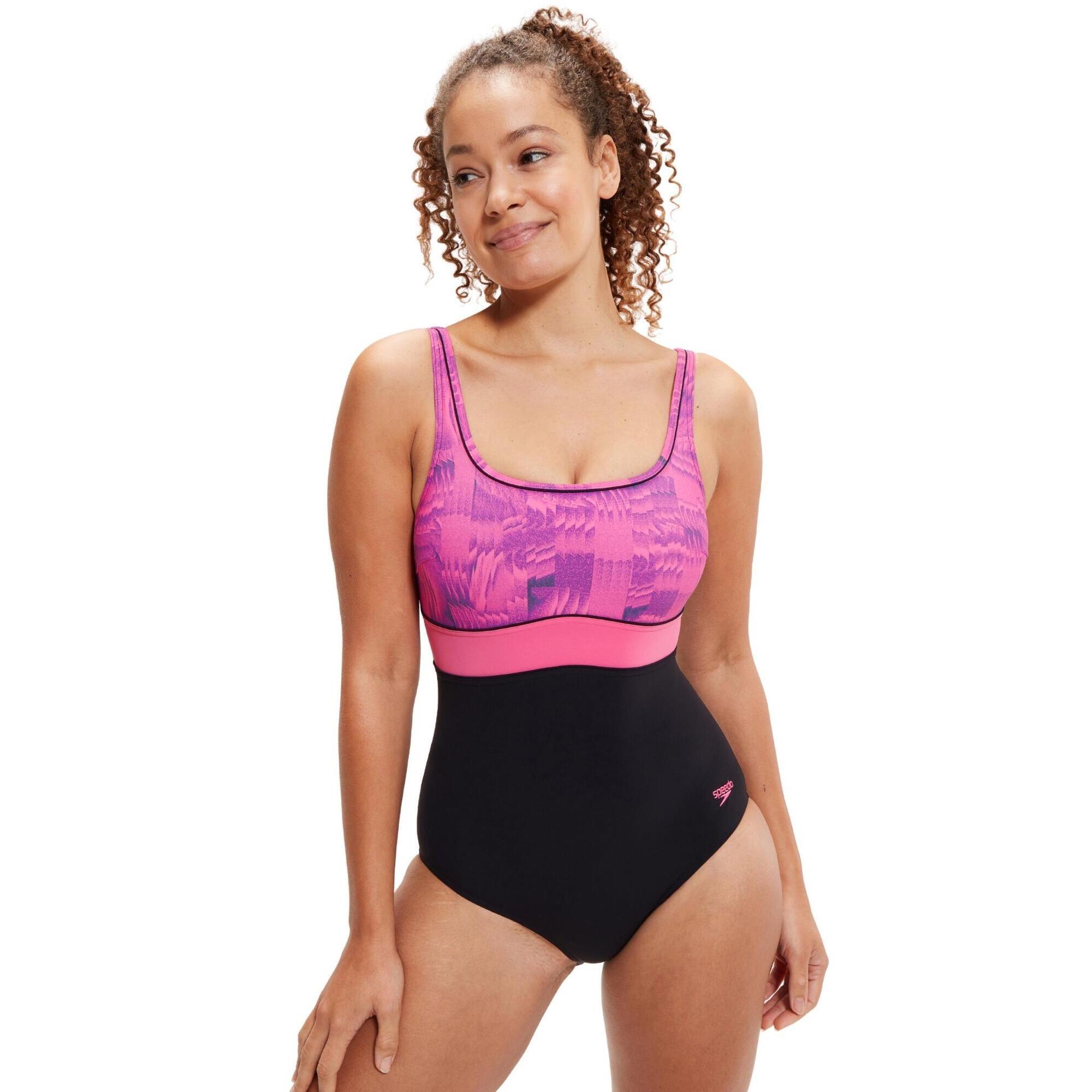 Strój Kąpielowy Speedo Shaping Contour Eclipse – Czarno-Różowy – Rozmiar 46