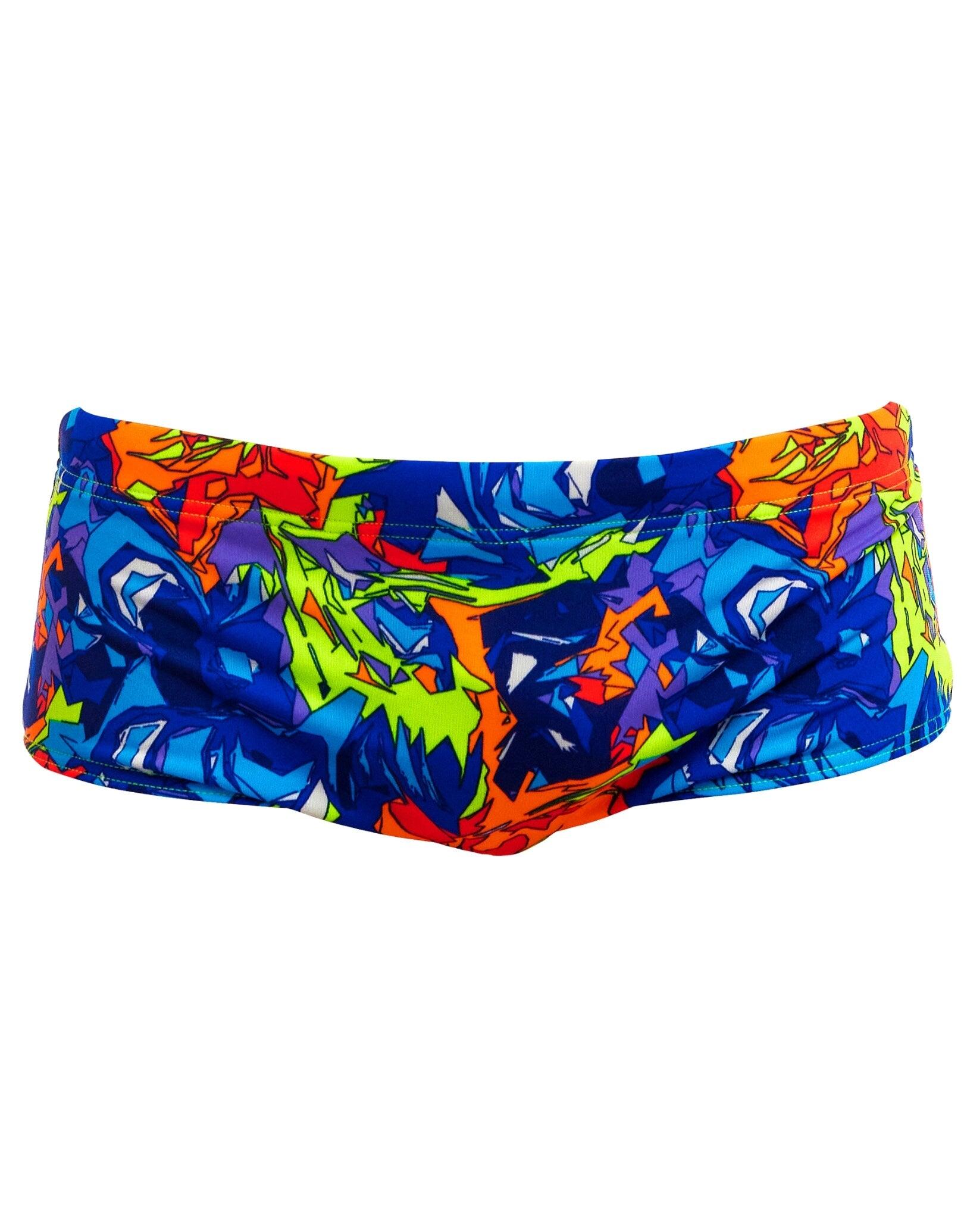 Funky Trunks Boys Mixed Mess Sidewinder Swim Trunks - Blue/Multi 3/5