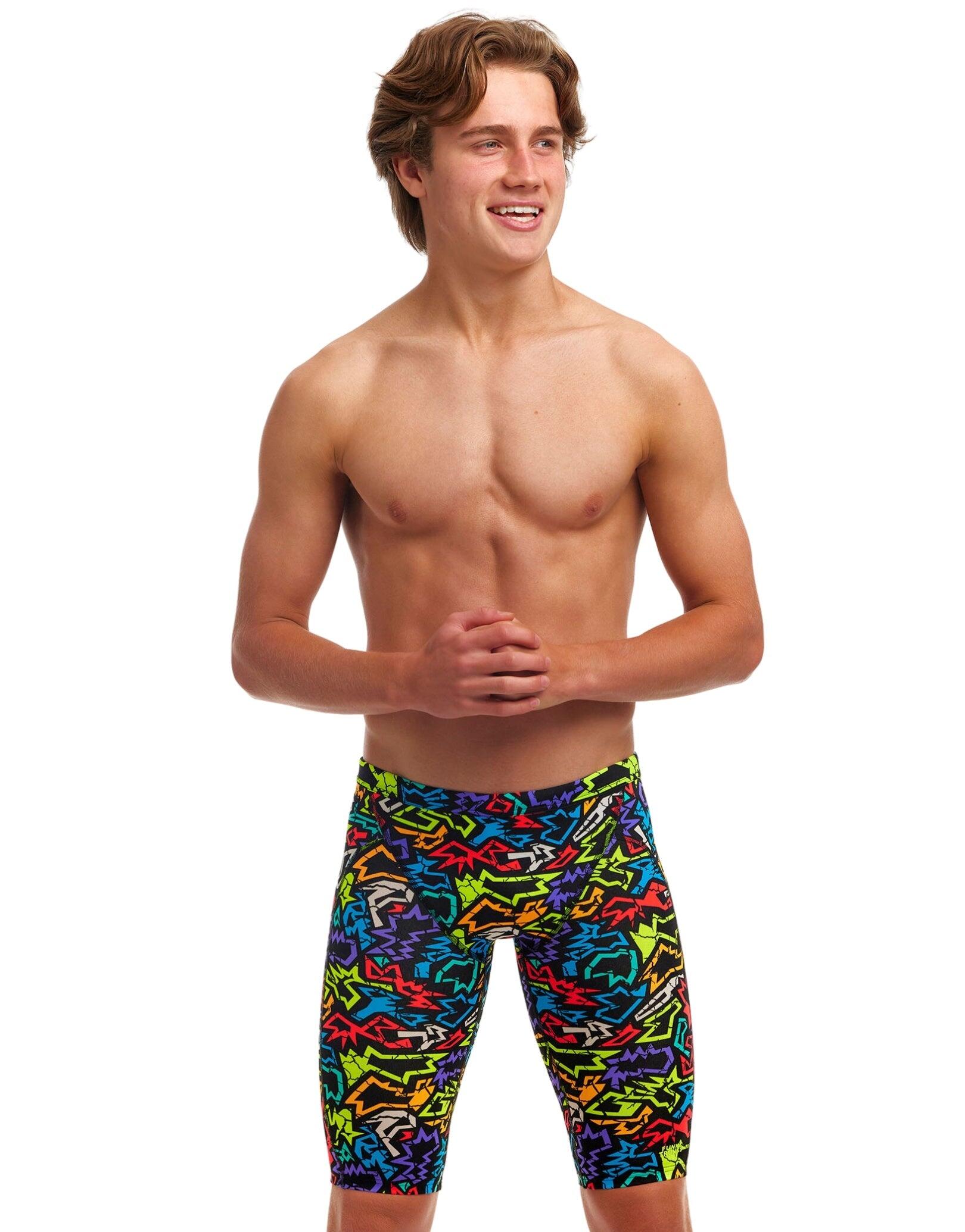 Funky Trunks Boys Funk Me Training Swim Jammer - Black/Multi 5/5