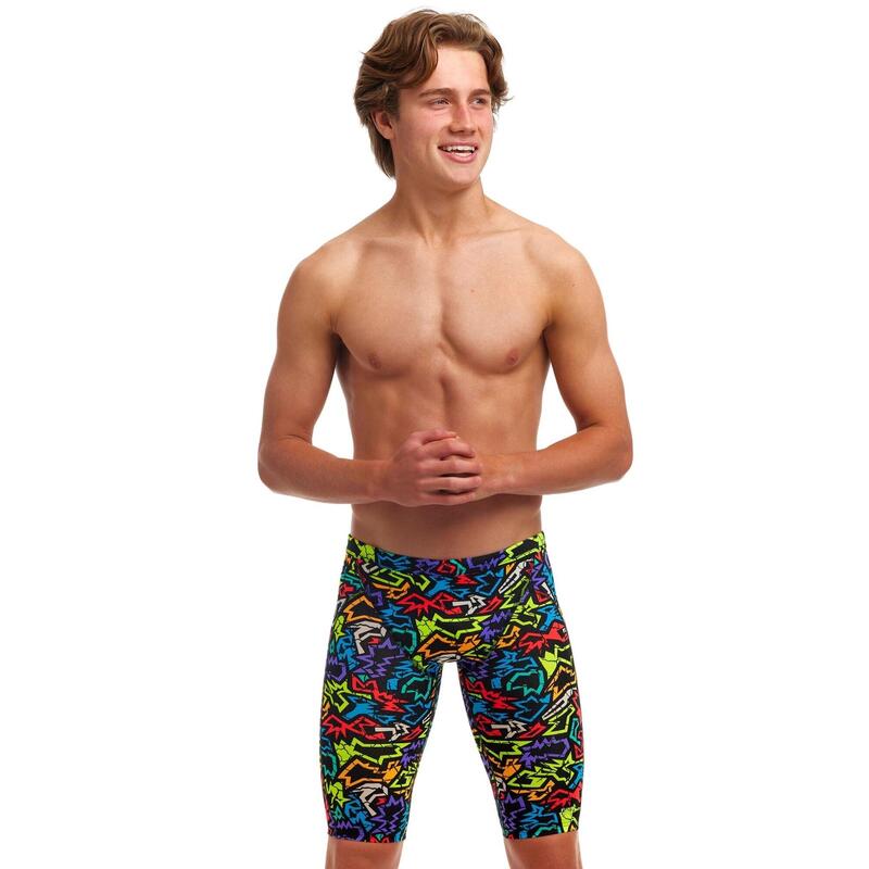 Funky Trunks Boys Funk Me Training Swim Jammer - Black/Multi FUNKY ...