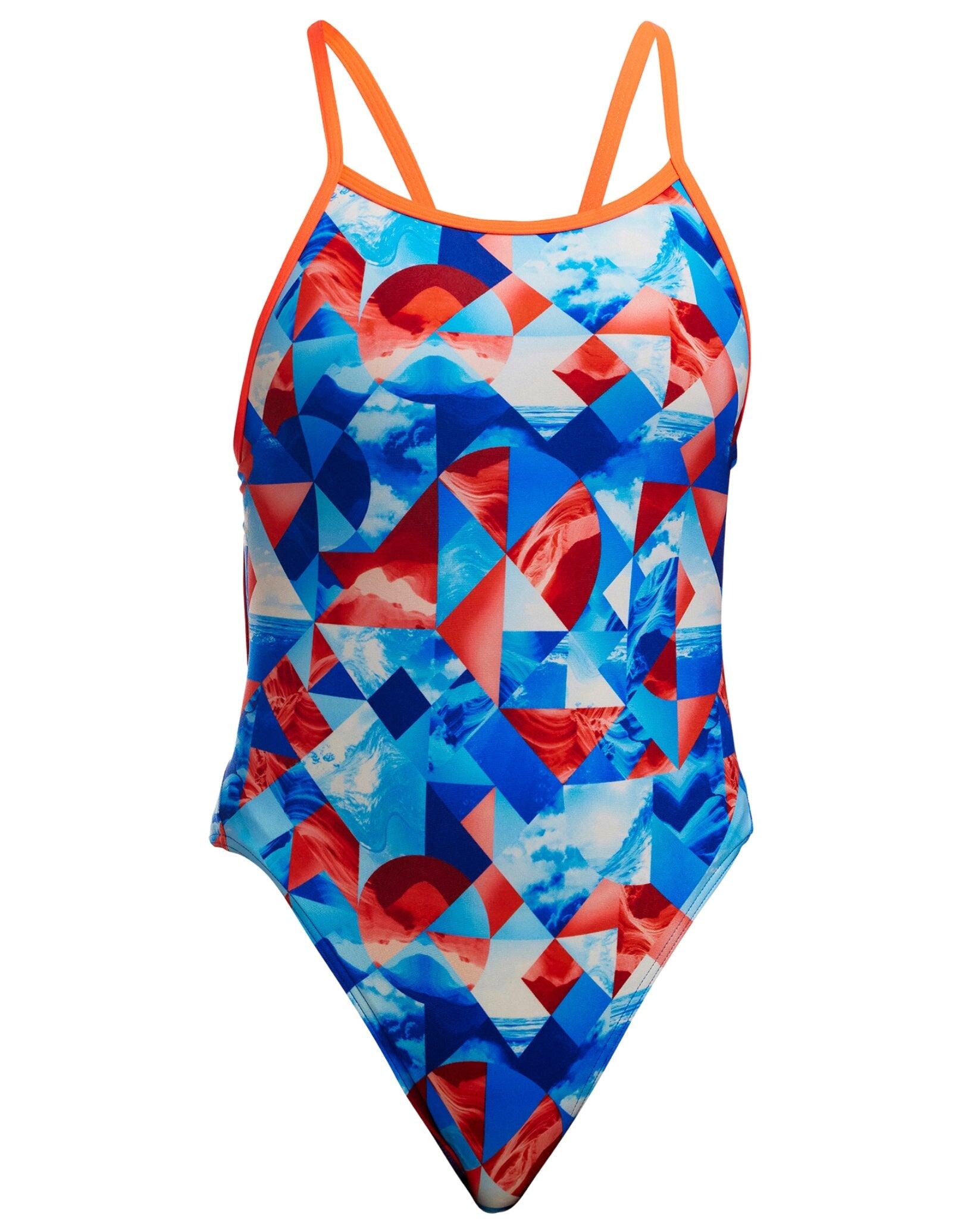 Funkita Girls Big Swell Single Strap Swimsuit - Blue 2/3