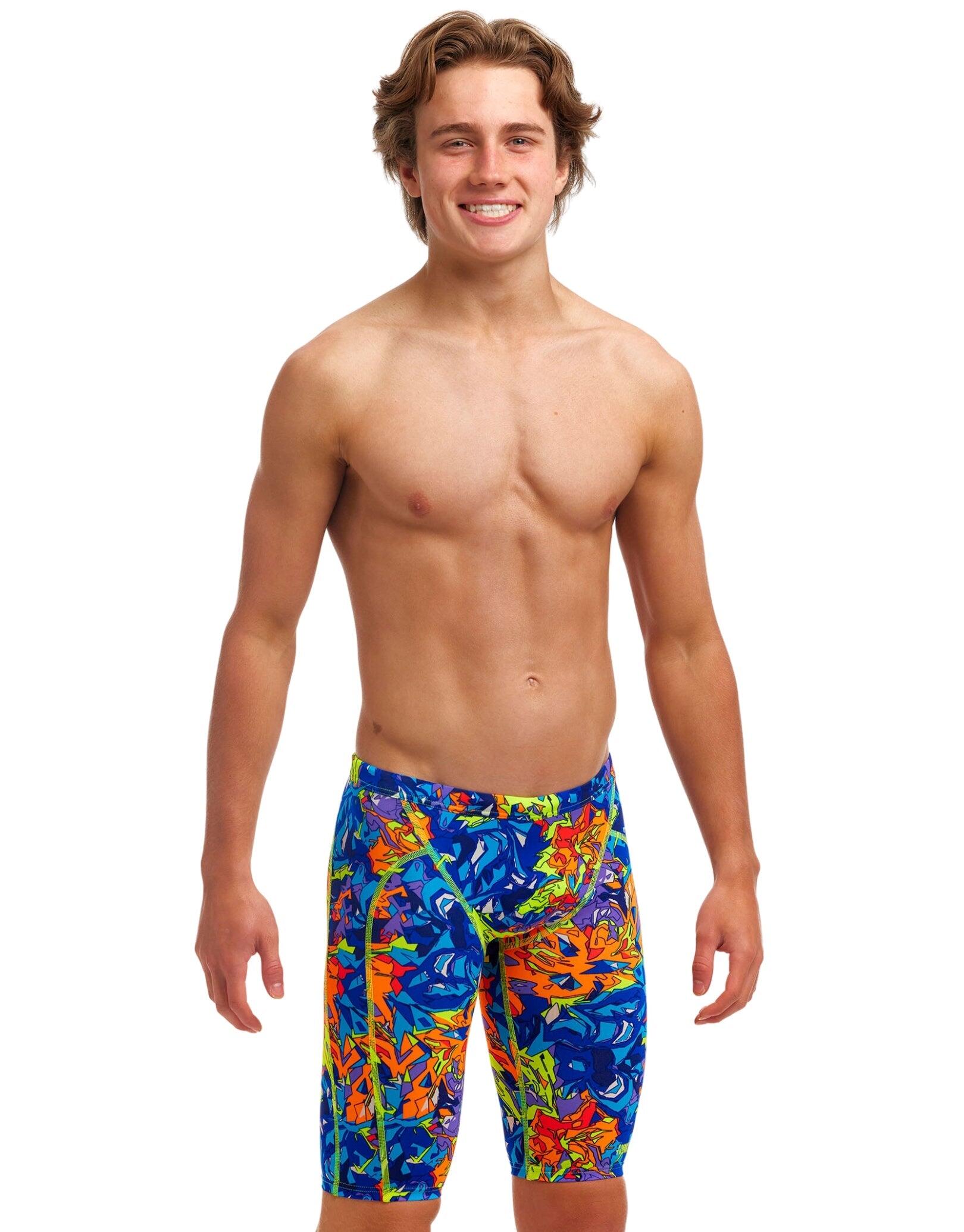 FUNKY TRUNKS Funky Trunks Boys Mixed Mess Training Swim Jammer - Blue/Multi