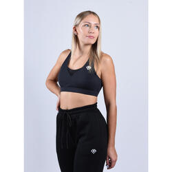 Brassière Connect Loven femme noir dos croisé en jersey technique