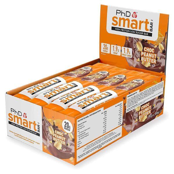 PHD NUTRITION PhD Nutrition | Smart Bar | Chocolate Peanut Butter Flavour | 64g | 12 pack