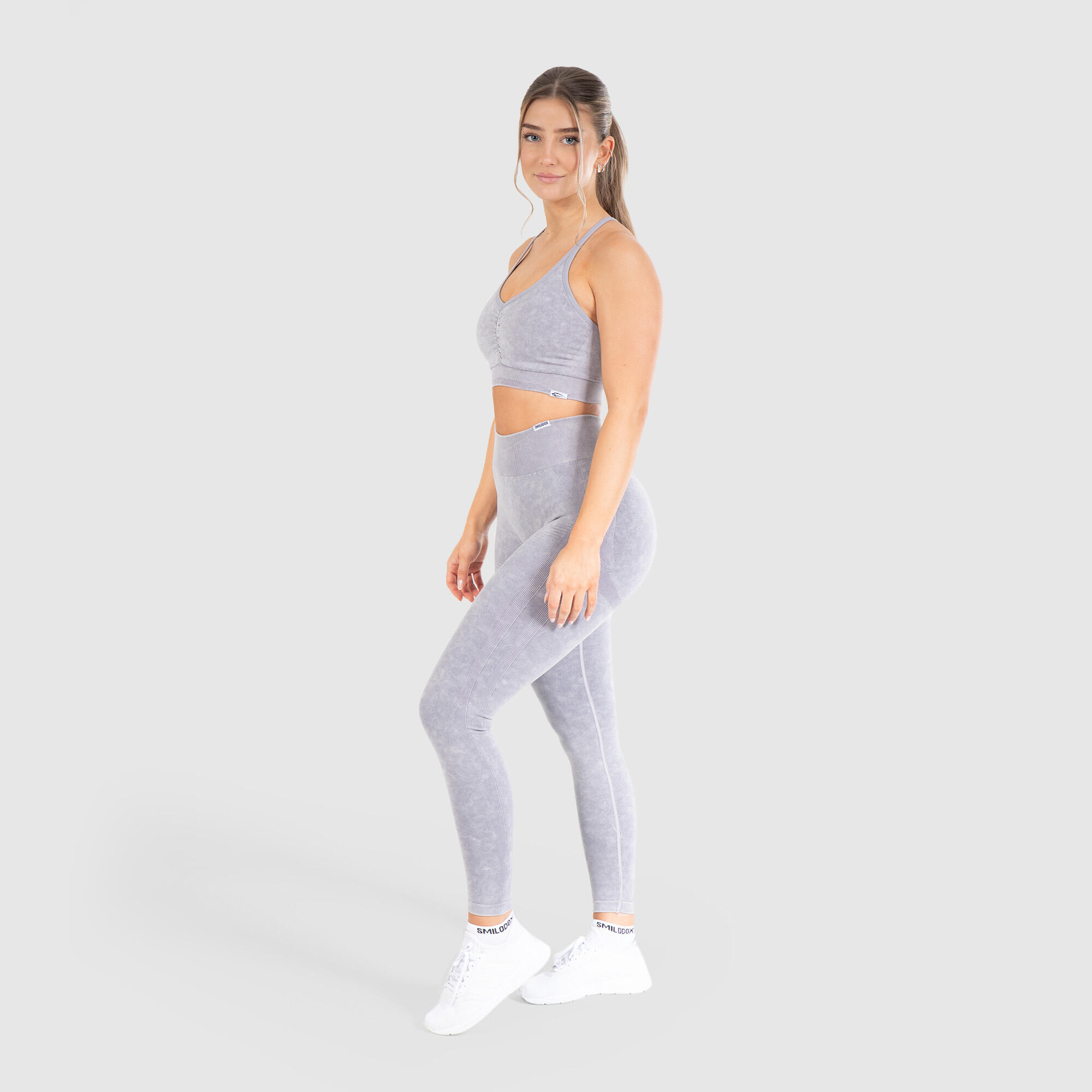 Damen Sport BH Batik Scrunch Grau 3/6
