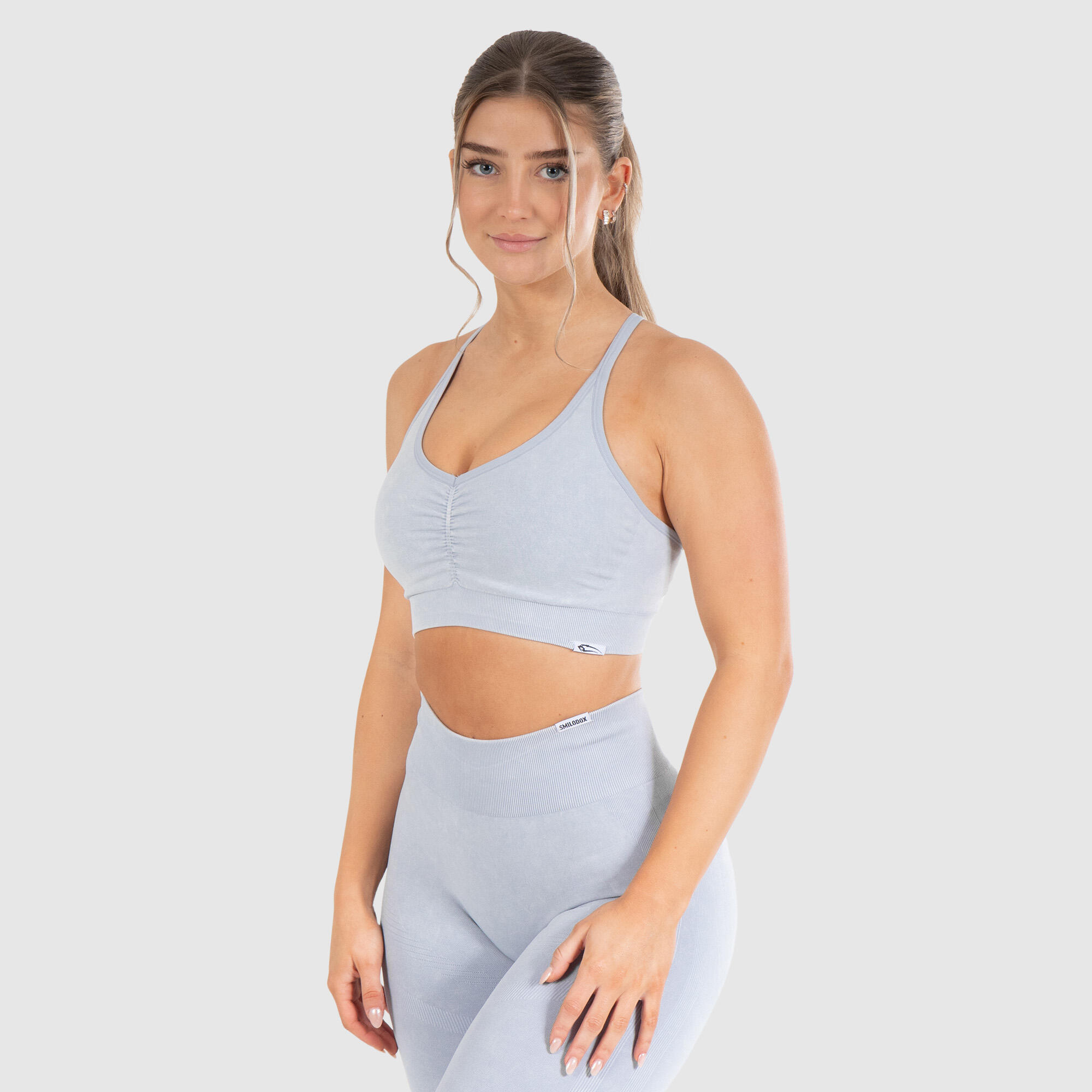 Damen Sport BH Batik Scrunch Hellblau 2/6