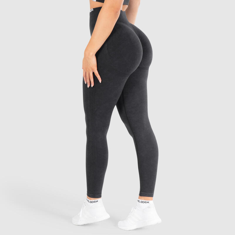 Damen Leggings Batik Scrunch Schwarz für Sport & Freizeit