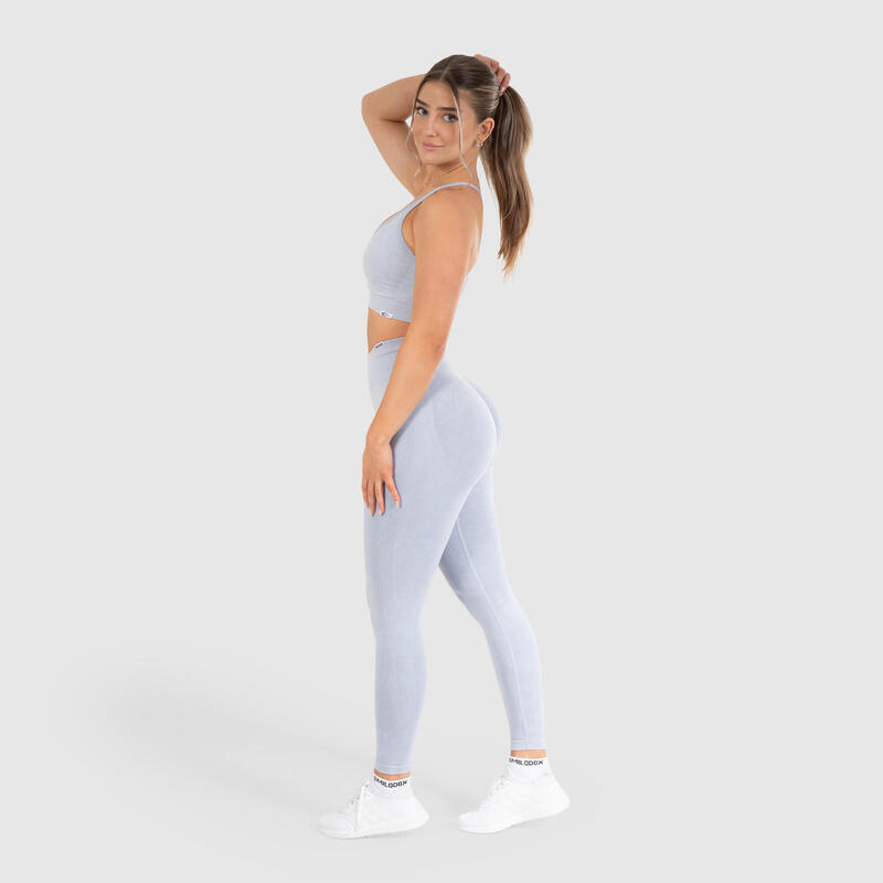 Damen Leggings Batik Scrunch Hellblau für Sport & Freizeit