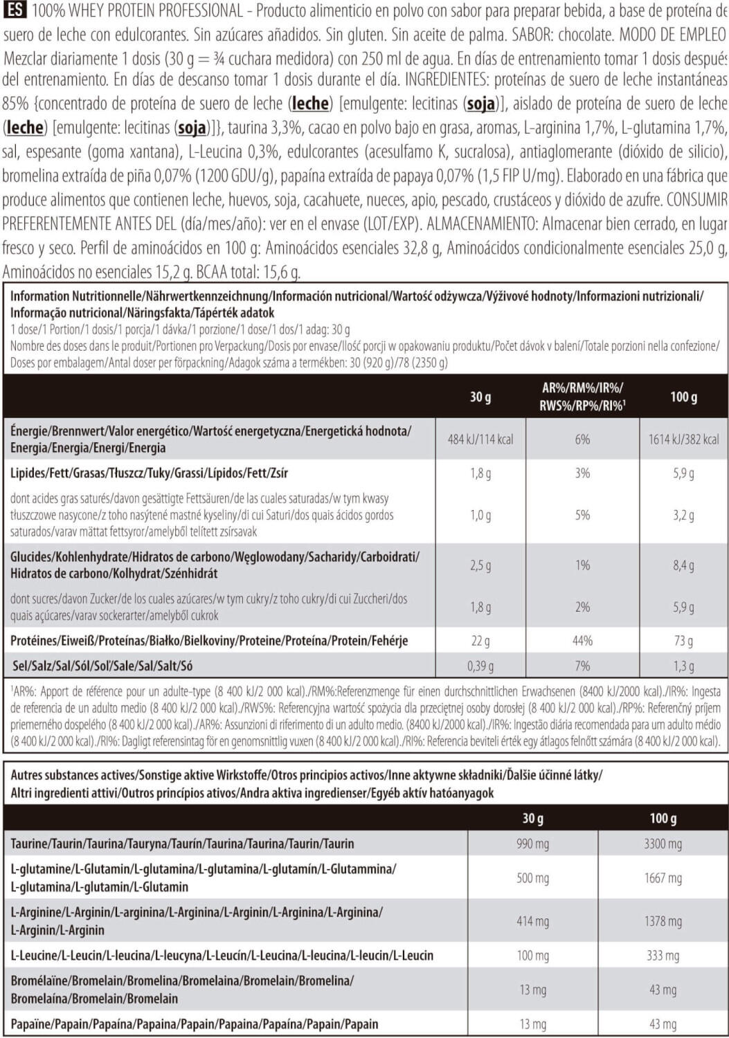 Whey Protein - 100% Whey Professional (920gr) - Chocolate 5/7