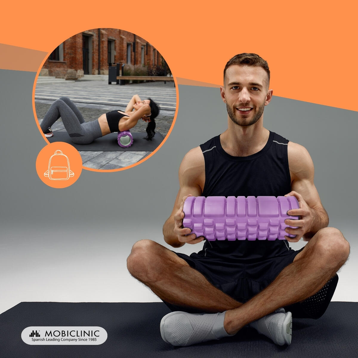 Massagerol roller Veelzijdig Lichtgewicht Voorkomt blessures Paars FitRoller 7/7