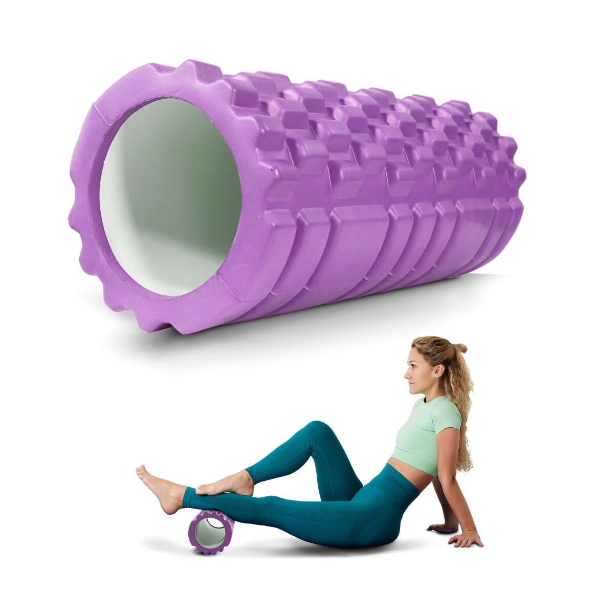 Mobiclinic - Rouleau De Massage Léger Prévient Les Blessures Violet Foam Roller Fitroller - Rouleau De Massage - Violet - No Size - Decathlon