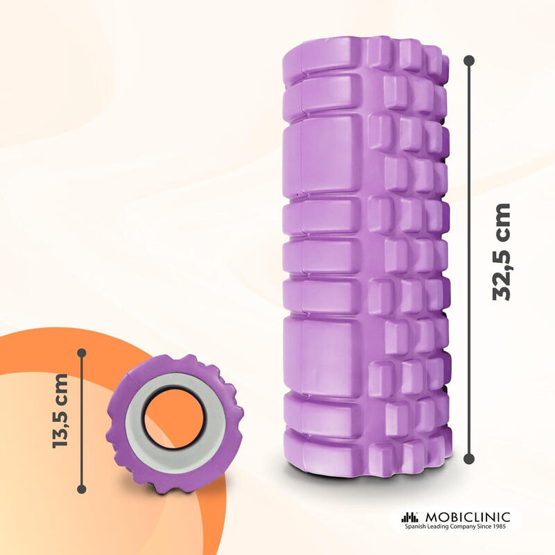 Rolo de massagem 14 x 33 cm Versátil Leve Previne lesões Roxo FitRoller