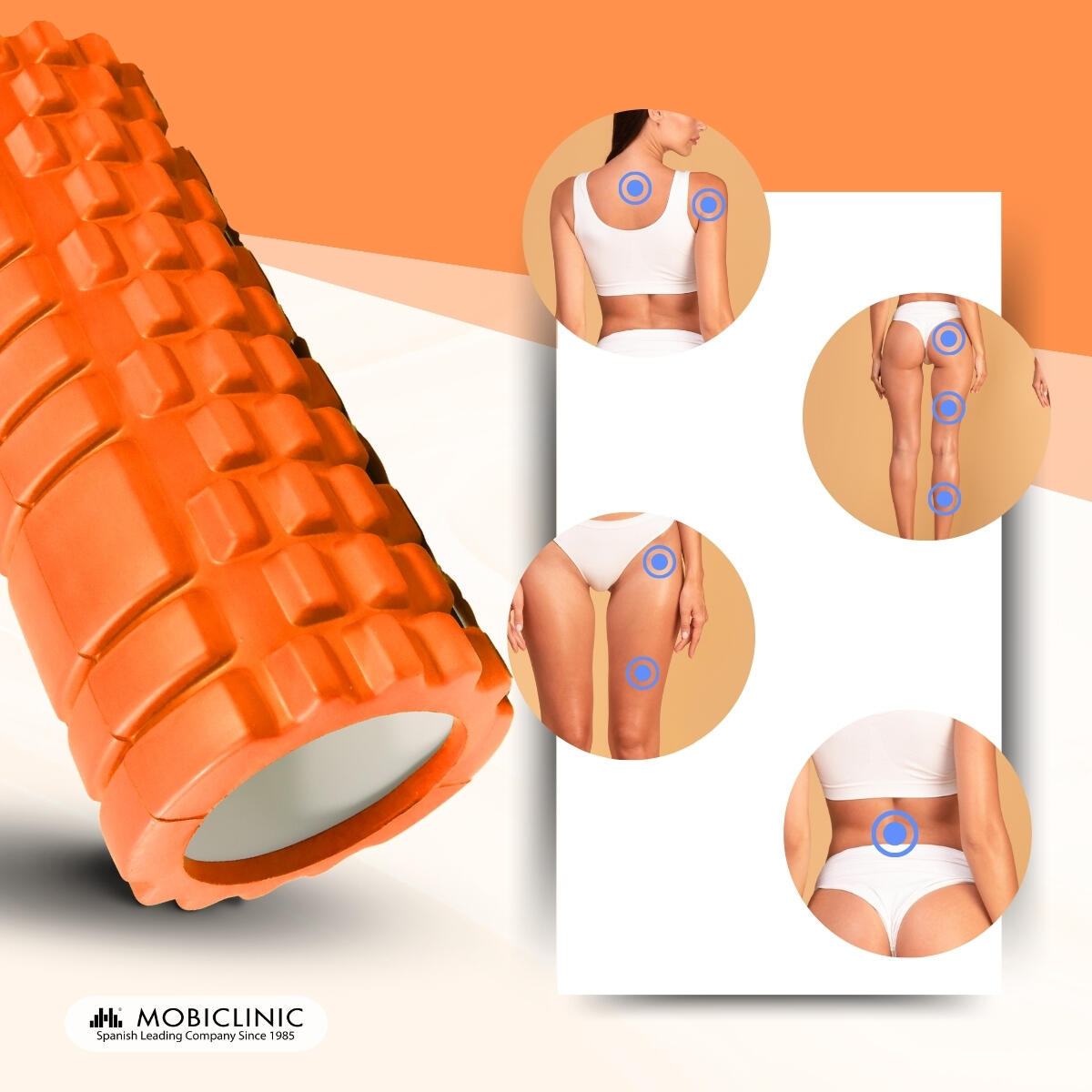 Rouleau de massage Léger Prévient les blessures Orange Foam Roller FitRoller 4/7