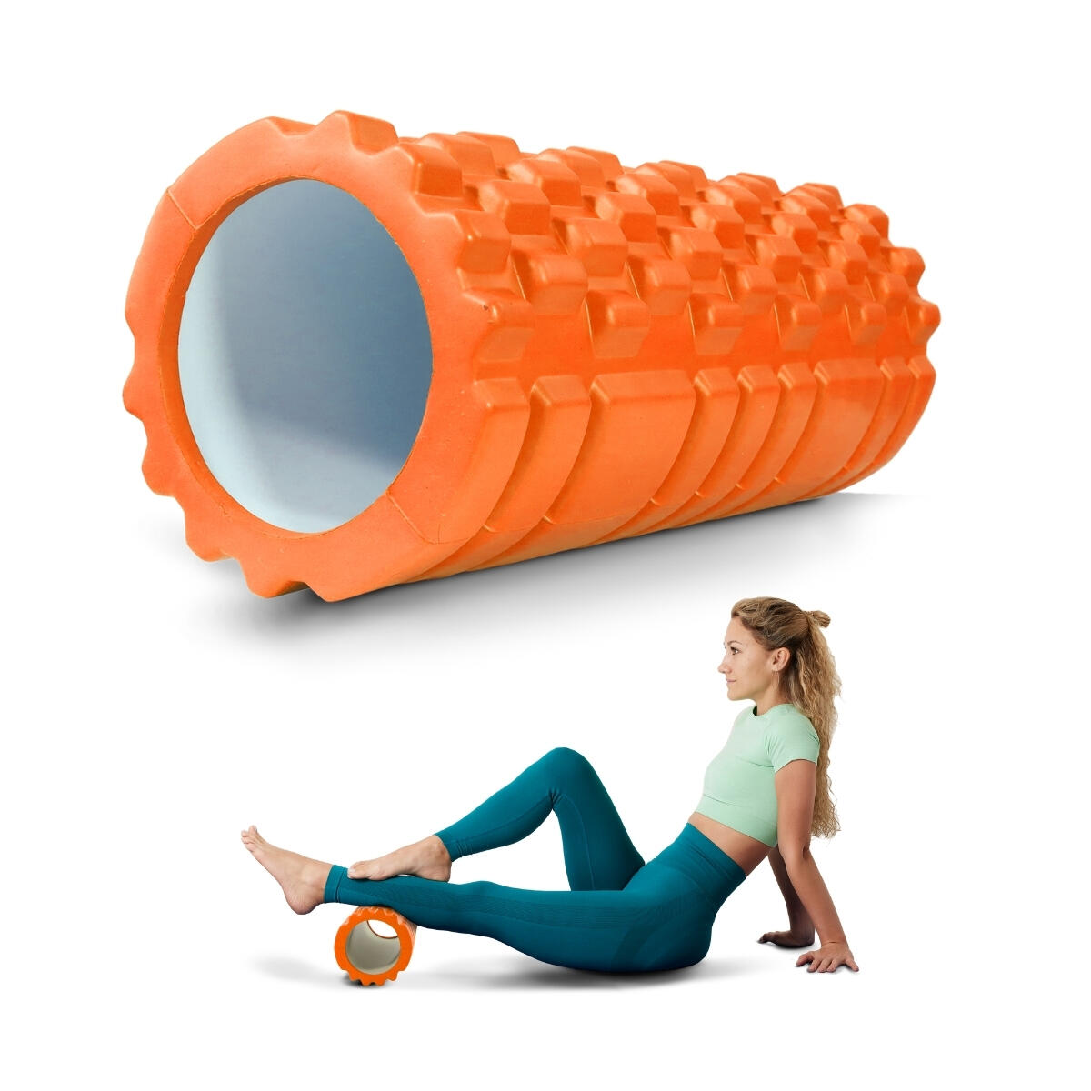 MOBICLINIC Rodillo de masaje FitRoller 14 x 33cm naranja