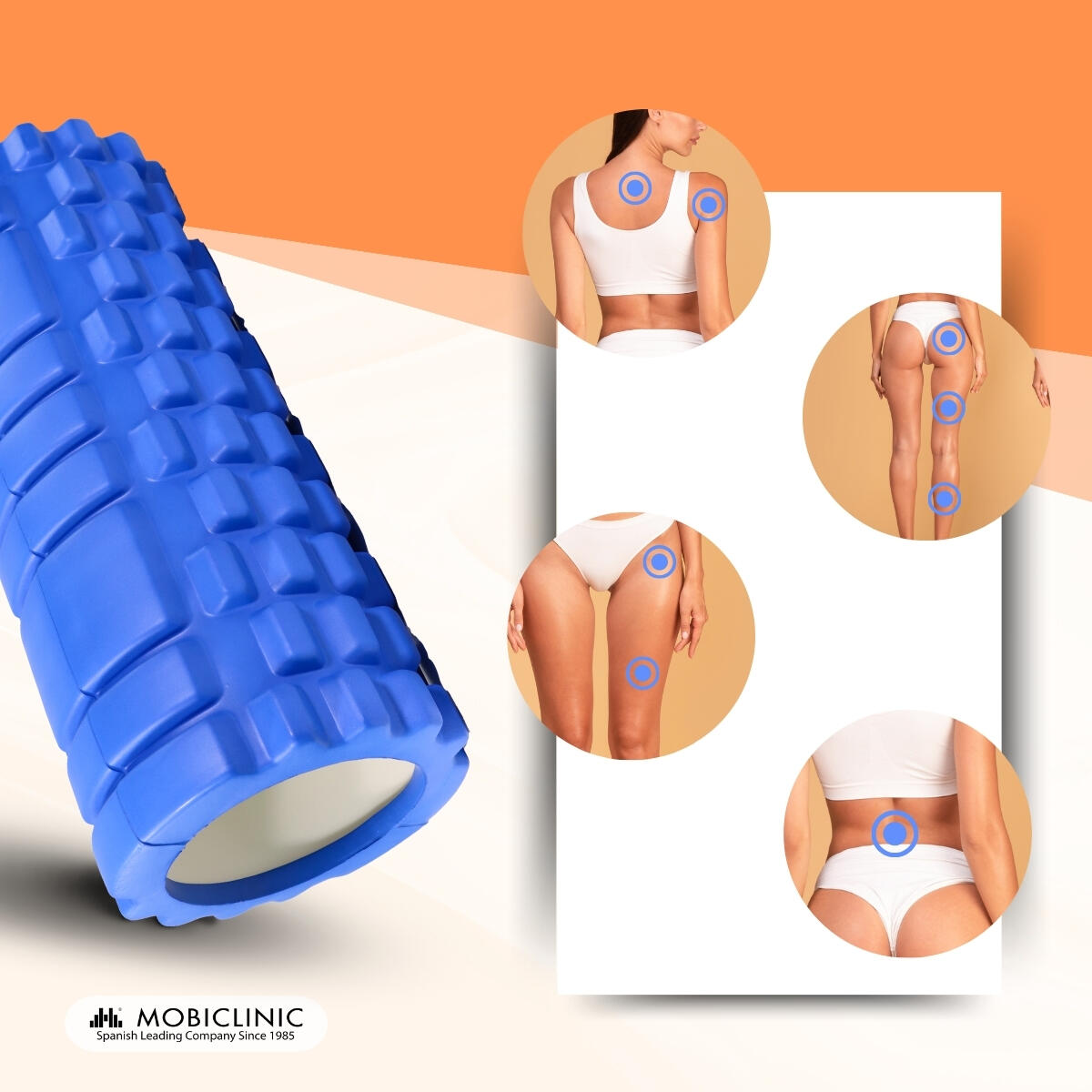 Massage roller Veelzijdig Lichtgewicht Voorkomt blessures Blauw FitRoller 3/7