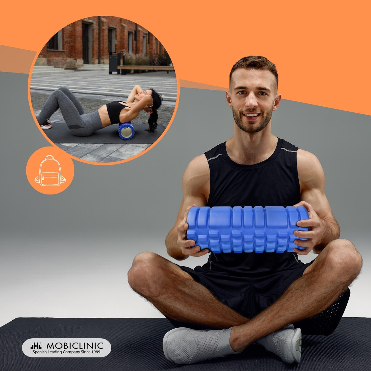 Massage roller Veelzijdig Lichtgewicht Voorkomt blessures Blauw FitRoller 5/7