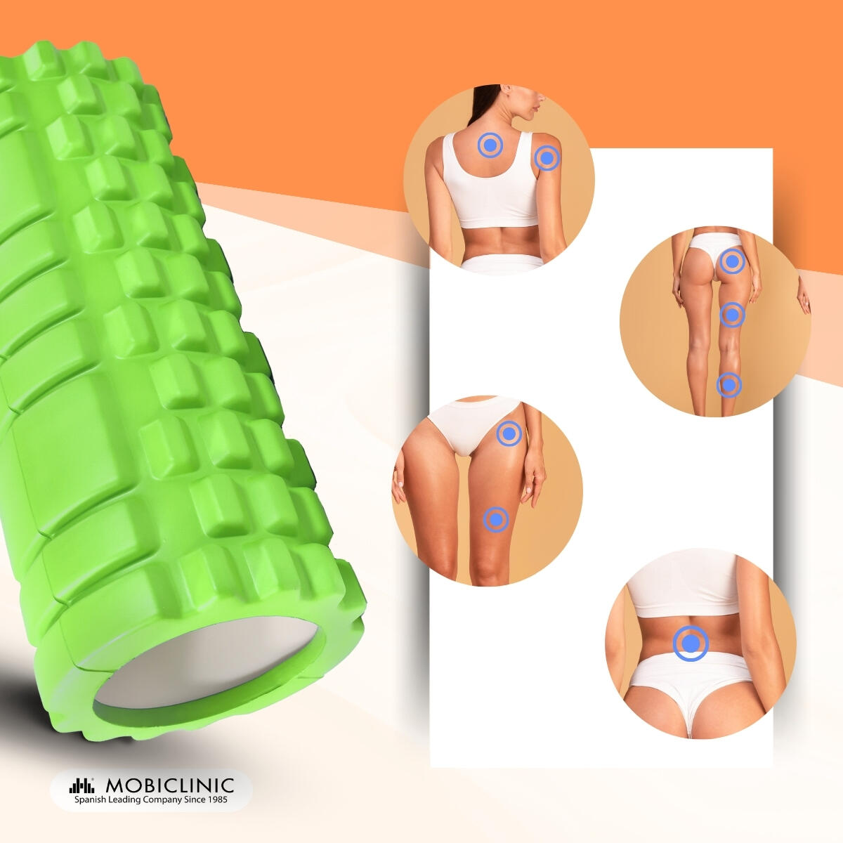 Rouleau de massage Léger Prévient les blessures Vert citron FitRoller 3/7